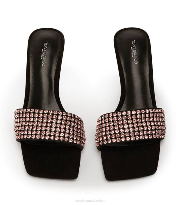 niedrige Absätze| de Tony Bianco Frauen Amos Heels Kristallrosa/schwarzes Wildleder 4624290